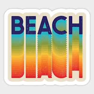 Beach in Rainbow Text Sticker